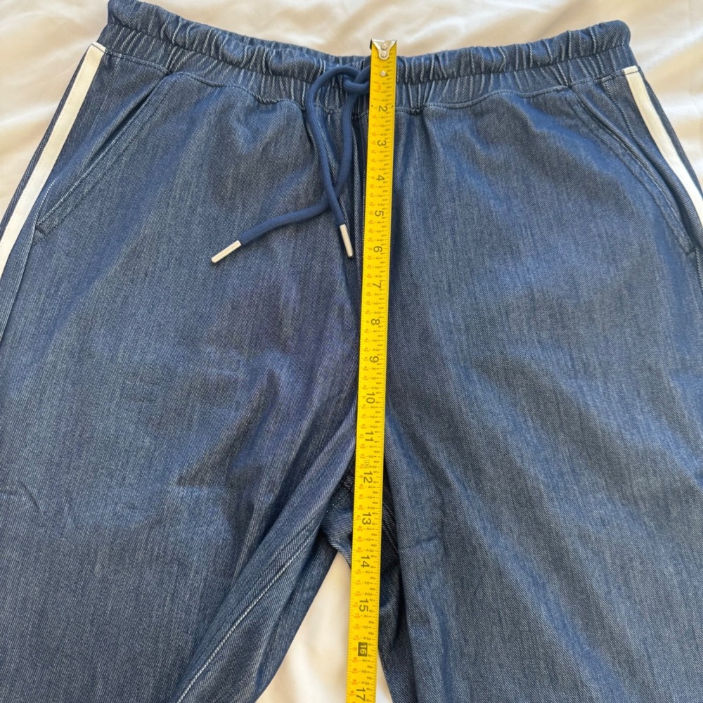 💙👖HALARA Navy Wide Leg Track Pants with White Side Stripes - Picture 10 of 11